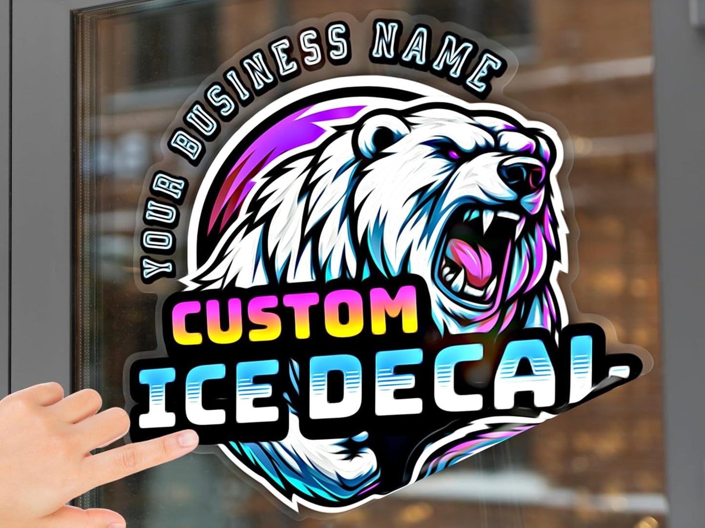 Window Clear Decal Design - Full Color ║ Your Logo or Design We Print Clear Permanent Sticker or Static Cling ║ Waterproof on Windows Storefront ║ Made in The USA ║ Customized Logo