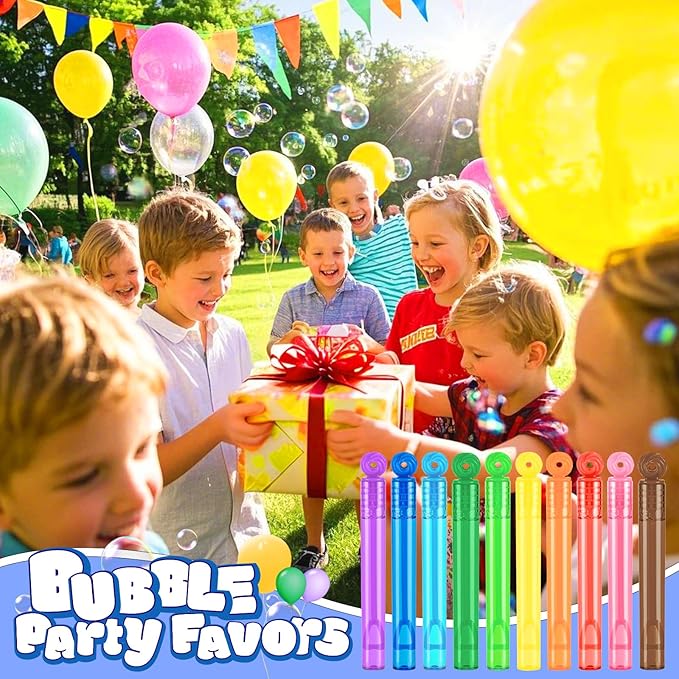 300Pcs Mini Bubble Wands, Assortment Party Favors Toys for Kids Child, 10-Color Wands Summer Beach Pool Toys, Christmas Celebrations, Thanksgiving New Year, Themed Birthdays, Weddings