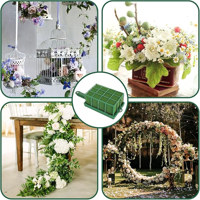 4 PCS Floral Foam Cage - 12x4.8x3.3in Foam Cage for Flower Arrangements - Egg Bouquet Floral Cage Flower Holder Wet Foam for Arch, Fresh Flowers, Artificial Flower