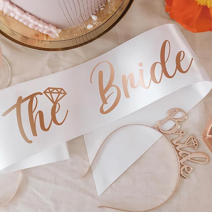 PartyGifts&beyond Bachelorette Party Favors Bride To Be Sash and Veil Set Bachelorette Sashes Bridal Shower Gifts Bride Tribe Sash (11 Sets)