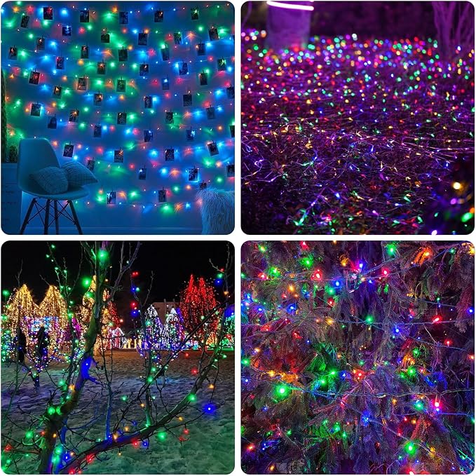 Christmas Lights - 98ft 2 Pack 150 Count Connectable Waterproof Led Fairy Lights Bulbs for Indoor Outdoor Christmas Tree Wedding Valentine's Day Decor (Multicolor, 150 Count - 2 Pack)