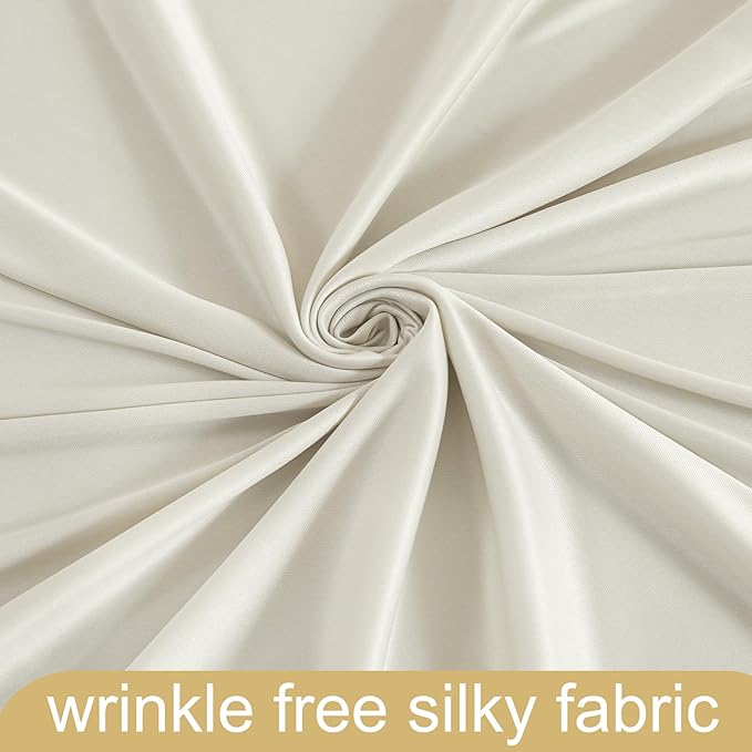 10ft x 10ft Beige Backdrop Curtain for Baby Shower Wrinkle Free Backdrop Drapes Panels for Parties Wedding Bridal Shower Birthday Photo Photography Polyester Fabric Background Decoration