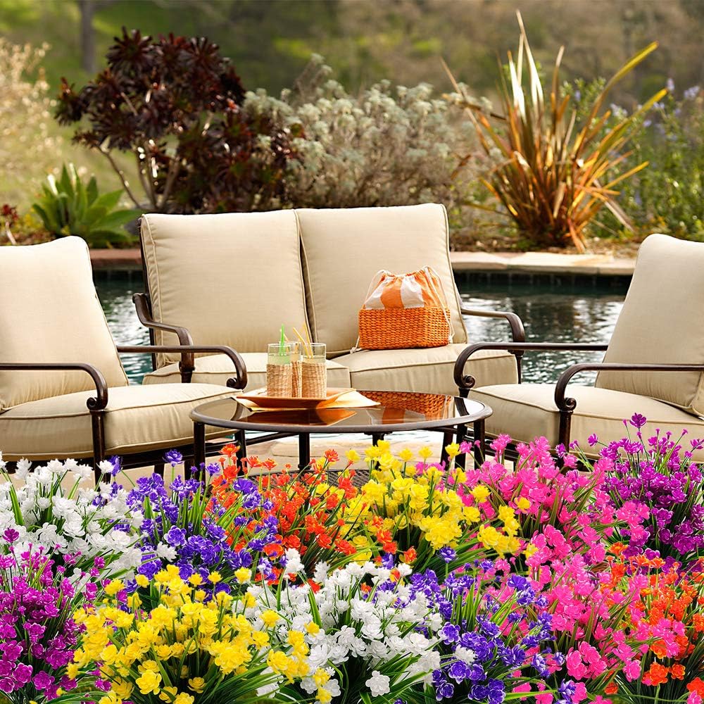 10 Bundles Artificial Daffodil Outdoors Flowers (Orange)