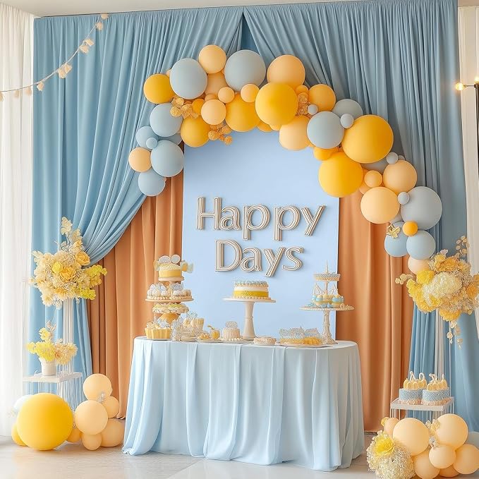 Toolterritary Metal Arch Backdrop Stand and Cover Set, 7.2FT, 6FT | Party Backdrop, Easy to Assemble, For Parties, Birthday, Baby Shower