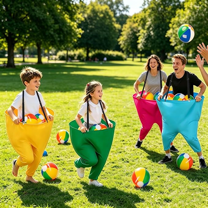 yofit 24Pcs Granny Pants Yard Game Funny Field Day Outdoor Games for Adults Kids and Family Gaint Pant Set for Brithday Party Tossing Games Activities for Groups