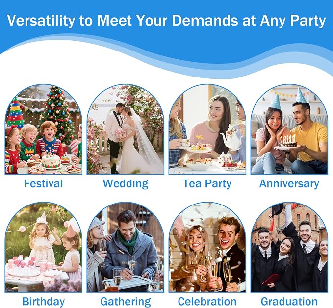 YestBuy 5 Tier Cupcake Stand Acrylic Cupcake Tower Display with LED Light Premium Cupcake Holder Dessert Tree Tower for Birthday Cady Bar Party Décor Weddings, Birthday Parties Events (Blue Light)