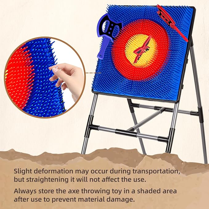Axe Throwing Game for Backyard, Axe Throwing Target Set with 16 Throwing Axes Outdoor Games Indoor Carnival Yard Lawn Backyard Games for Age 6-12