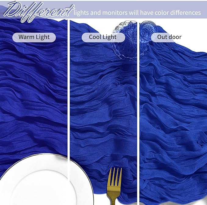 30 Pack Royal Blue Cheesecloth Table Runner 17 x 108 inch Cheese Cloth Table Runners 9ft Terracotta Table Runner Rustic Romantic Sheer Gauze Runner for Wedding Party Baby Shower Table Decoration