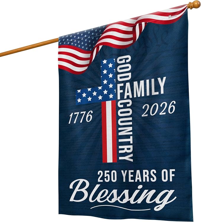 FLAGWIX American 250 Years of Blessing Flag - Polyester Double-sided Yard Flags For Outside 3x5 ft. Flag - 4th of July Decorations for Home Yard Garden Decor Banner, Gifts For Men Women