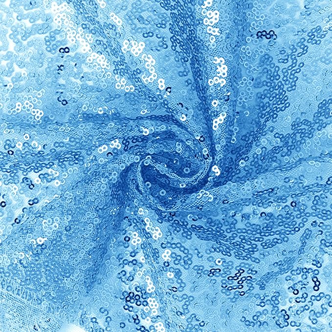 10 Packs 12 x 72 inches Sequin Table Runner, Blue Glitter Table Runner for Birthday Party Supplies Wedding Engagement Baby Shower Holiday Celebration Event Decorations