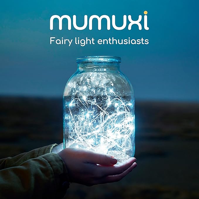 MUMUXI Battery Operated 16 Pack of Copper Wire LED Fairy Lights, 10ft Cool White, Easy to Shape, Waterproof, Indoor/Outdoor Use