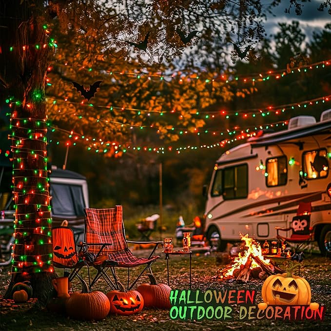JMEXSUSS 200 LED String Lights Outdoor for Christmas Decor, Red & Green Christmas Lights Clear Wire, 11 Modes Connectable Twinkle String Light Plug in for Garden Home Xmas Decorations