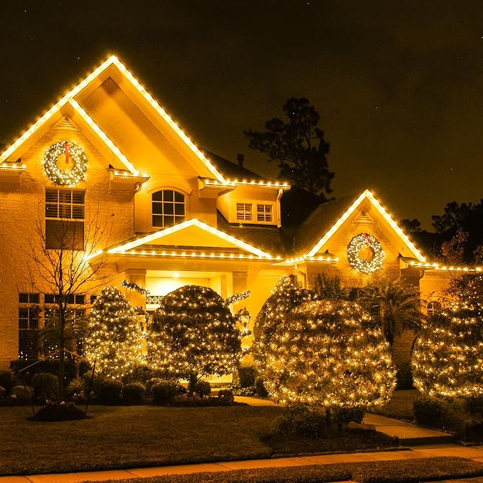 JMEXSUSS 1000 LED Warm White Christmas String Lights with Remote, 8 Modes Plug-in for Indoor Outdoor Bedroom Garden Yards Thanksgiving Party Holiday Wedding Decor