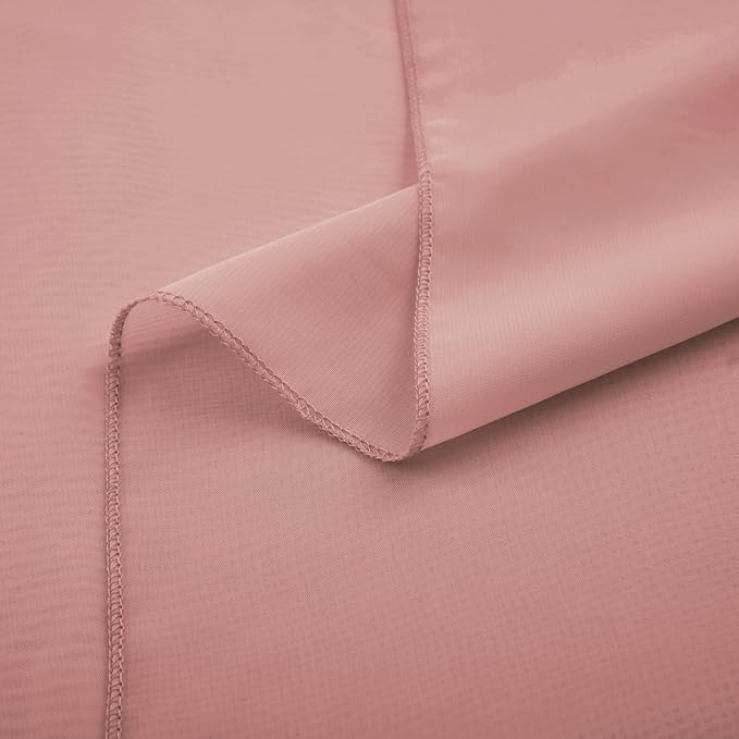 Horbaunal 12 Pack Dusty Rose Chiffon Table Runners 10FT Sheer Chiffon Runner 29x120 Inches Romantic Boho Rustic Table Runner for Wedding Party Bridal Baby Shower Table Decorations