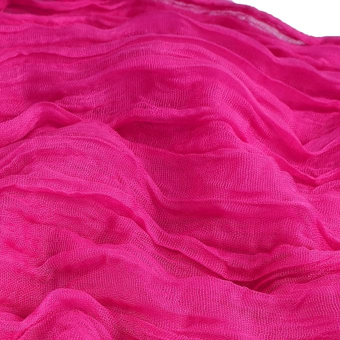 16 Pack Hot Pink Cheesecloth Table Runner 10ft Boho Gauze Fabric 120 Inch Cheese Cloth Table Runner Rustic Sheer for Holiday Baby Shower Party Décor Home Wedding Decoration