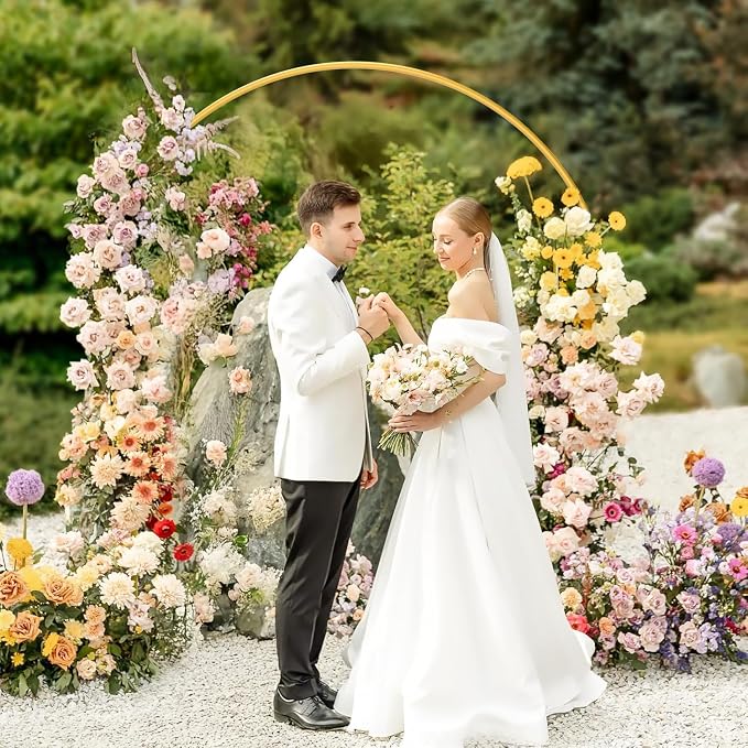 Arch Backdrop Stand,Heavy Duty Backdrop Stand, Wedding Arch Stand Wedding Arch Frame with Base for Birthday Party Graduation Ceremony Decoration (7x8FT)