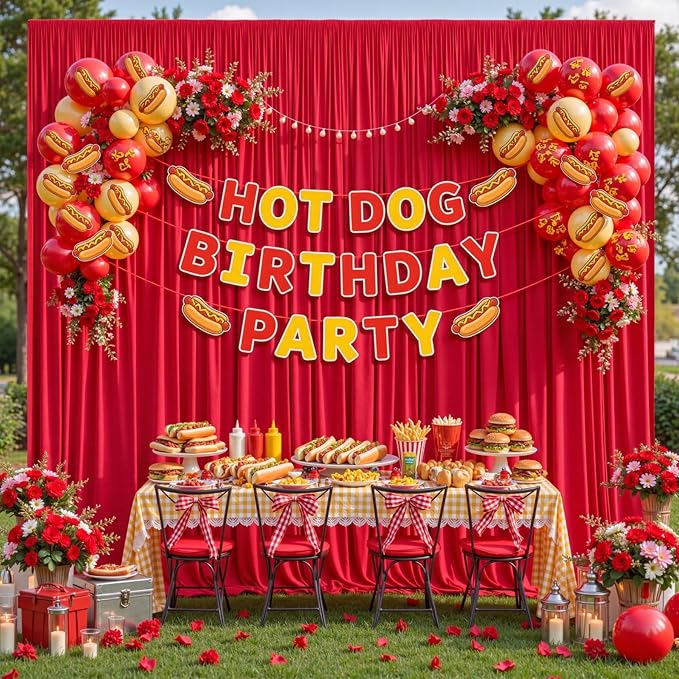 50ft x 15ft Red Backdrop Curtain Panels for Weddings - Wrinkle-Free Polyester Photo Drapes for Birthday Party, Photography Background, Stage Decor