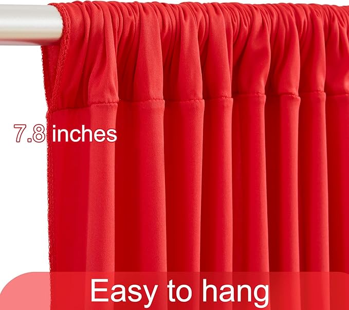 20ft x 10ft Red Backdrop Curtain for Parties Red Wrinkle Free Backdrop Drapes Panels for Wedding Baby Shower Birthday Photo Photography Christmas Polyester Fabric Background Decoration