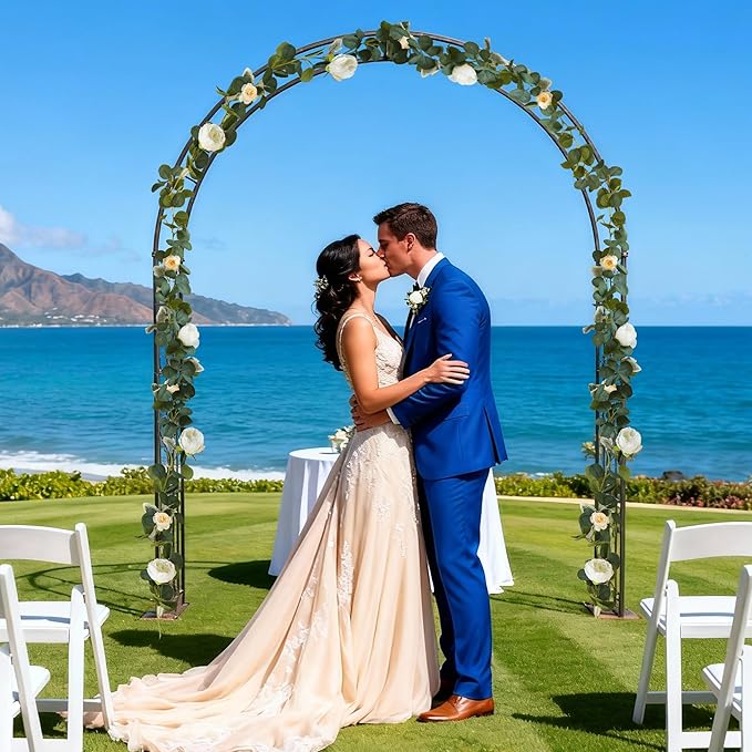 2Pcs Champagne Artificial Flower Garland-13.12Ft Silk Fake Peony Vine with Leaves,Greenery Decorative Hanging Faux Flowers Vines for Birthday Home Living Room Wedding Party Wall Arch Decor
