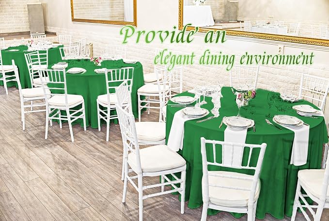 12 Pack Round Tablecloth 90 inch Green Table cloths for Round Tables,Stain and Wrinkle Resistant Washable Polyester Tablecloths Green Table Cloth Table 90 inchround Table Cloth for Wedding Party