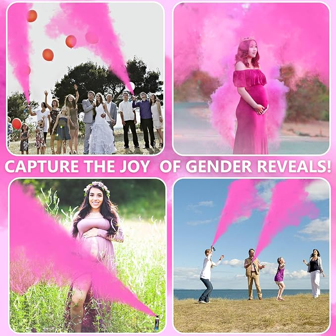 Gender Reveal Fire Extinguisher 2 Packs, Gender Reveal Ideas, Baby Girl Reveal Party Ideas 100% Biodegragable for Gender Reveal Decorations(Pink)