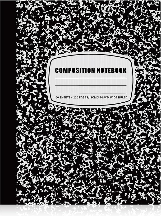 Amyhill 5 ft Composition Notebook Cardboard Cutout Stand Up Life-Size Back to School Party Decorations First Day of School Composition Notebooks Backdrop Photo Booth Standup for Welcome Party Supplies