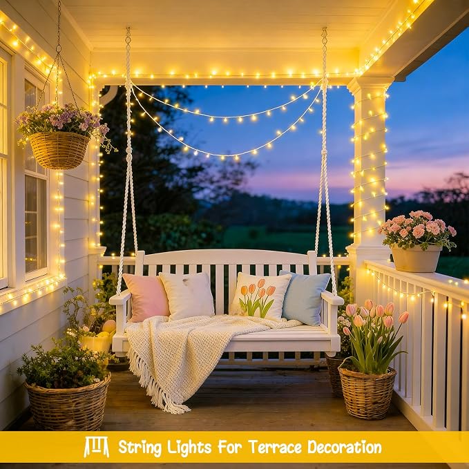 JMEXSUSS 2 Pack Christmas String Lights | Battery Operated, Outdoor, Indoor