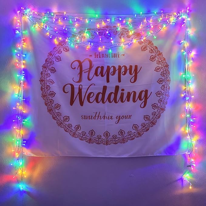 QITONG 2 Pack Battery Operated String Lights, Each 33ft 100 LED Multicolor Christmas Lights Outdoor Waterproof, 8 Modes Clear Wire Twinkle Fairy Lights Indoor with Remote
