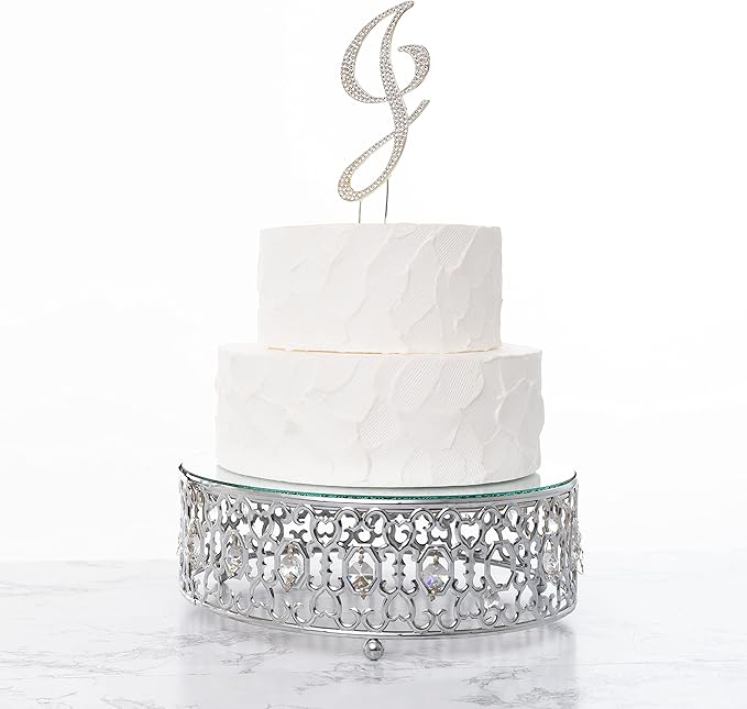 Sparkly Rhinestones Silver Cake Topper - Special Words Decoration for Wedding, Birthday, Gender Reveal & Anniversary Cakes – 6 ½"W x 3 ¼"H (Nuestra Boda)