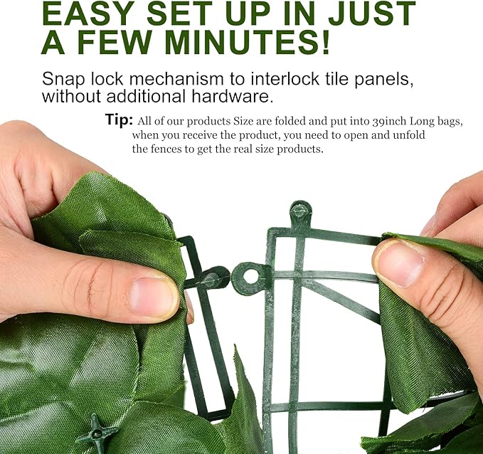 DearHouse Artificial Ivy Privacy Fence - 197x39.4in Artificial Hedges Fence and Faux Ivy Vine Leaf Decoration for Outdoor Indoor Garden Decor