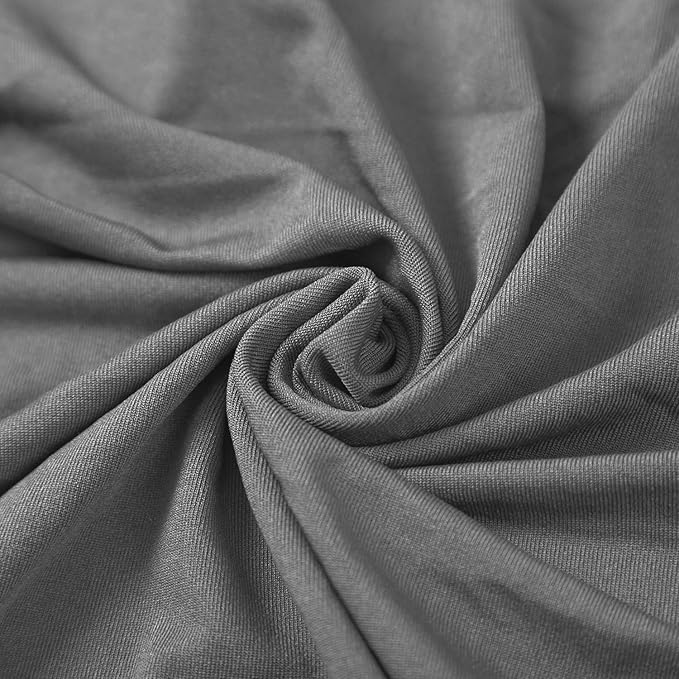 Peomeise Stretch Spandex Chair Cover for Wedding Party Dining Banquet Event (Grey, 25)