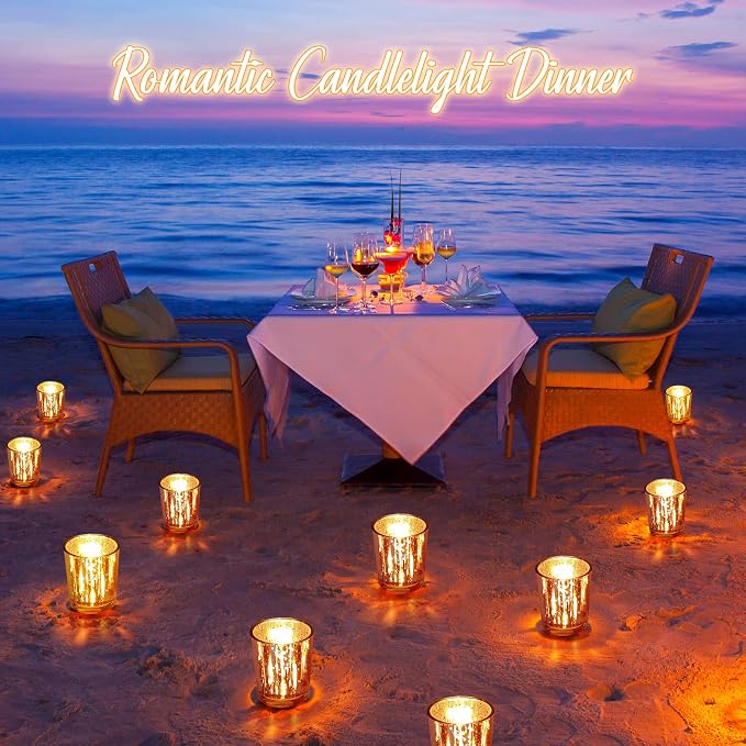 Raiten 50 Pcs Votive Candle Holder Bulk Glass Votive Candle Holder Tealight Candleholder Wedding Centerpiece for Table Home Birthday Anniversary Bridal Shower Party(Rose Gold)