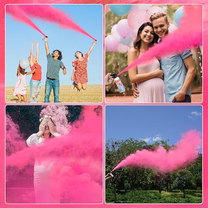 Gender Reveal Fire Extinguisher, 2 Pack Gender Reveal Ideas Gender Reveal Party Decorations Baby Girl Boy Reveal Party Ideas Gender Reveal Decor (Pink, Small)
