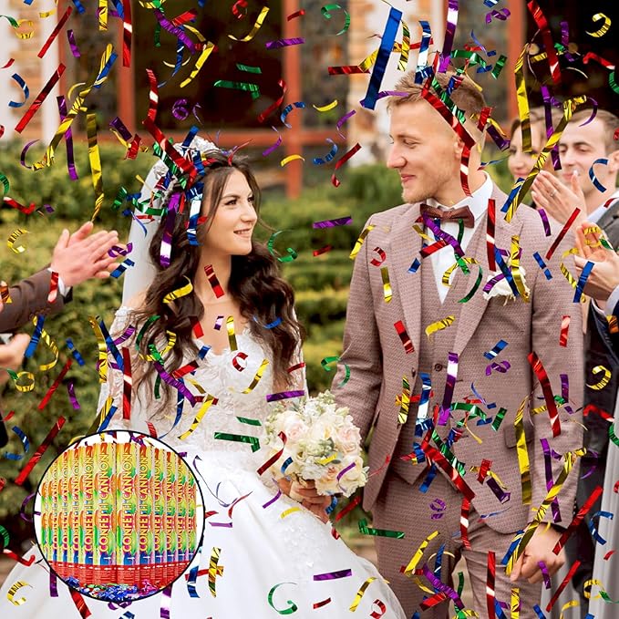 Confetti Poppers 12Pack Streamer Confetti Cannon 12inch Multicolor Confetti Party Poppers Foil Confetti Streamer Poppers Blaster for Wedding Birthday Graduation Party Christmas New Year Celebration