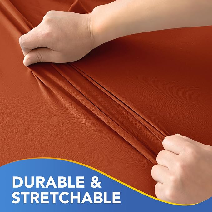 Cocktail Table Covers-Spandex Round High Top Table Cloths 8 Pack 32x43 Inch-Red Stretch Fitted Christmas Tablecloth for Pub Bistro Highboy Party Event Banquet Height Folding Satnding Tables