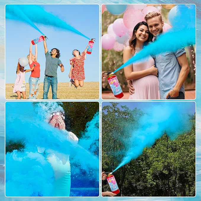Gender Reveal Fire Extinguisher, 2 Pack Gender Reveal Ideas Gender Reveal Party Decorations Baby Girl Boy Reveal Party Ideas Gender Reveal Decor (Blue, Extra Large)