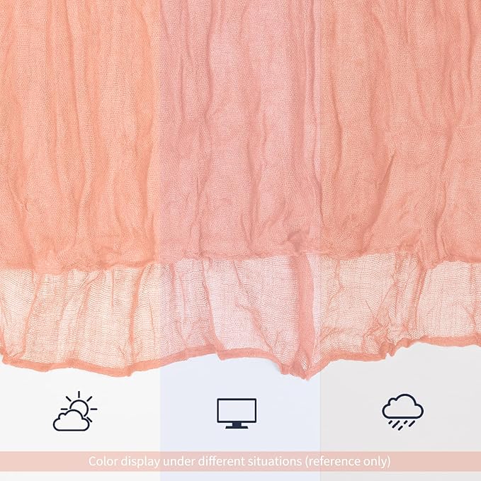 12 Pack Coral Table Runner 10Ft Cheesecloth Table Runner Rustic Gauze Table Runners Romantic Long Sheer Fabric Cheese Cloth Table Runners for Wedding Party Bridal Baby Shower