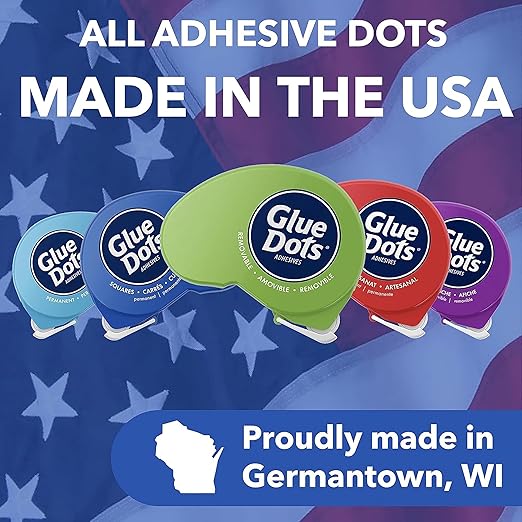 Glue Dots 6-Ct. Dot N' Go Dispenser Set, 200 (.375'') Permanent Dots Each (11346)