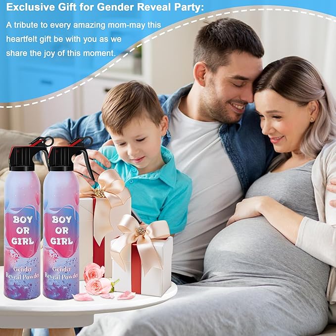 Large Gender Reveal Smoke Bombs 2 Packs, Blue Biodegradable Powder Spray for Baby Boy Reveal, Long-Lasting 10ft Smoke Effect, Unique Gender Reveal Ideas & Party Decorations