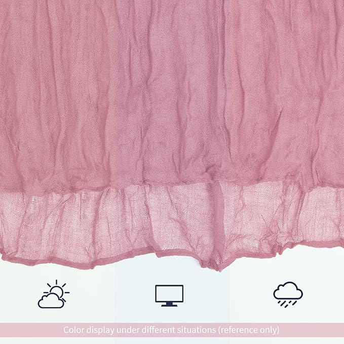 24 Pack Dusty Rose Table Runner 10Ft Cheesecloth Table Runner Rustic Gauze Table Runners Romantic Long Sheer Fabric Cheese Cloth Table Runners for Wedding Party Bridal Baby Shower