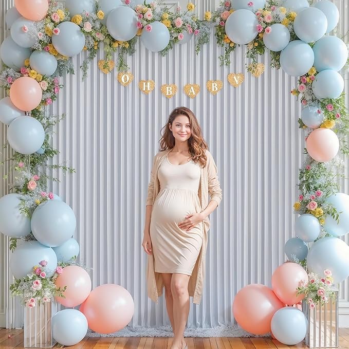 10ft x 7ft Silver Grey Backdrop Curtain for Parties Wedding Wrinkle Free Backdrop Drapes Panels for Baby Shower Birthday Photo Photography Polyester Fabric Background Decoration