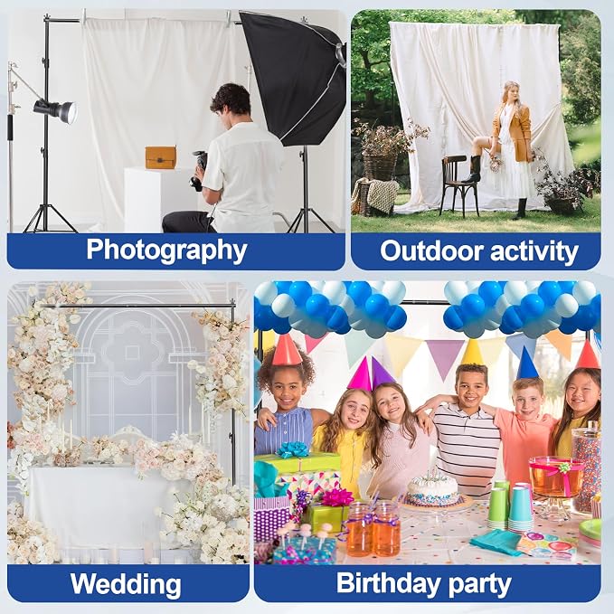 Photo Video Studio 10 x 10ft Heavy Duty Backdrop Stand, Adjustable Photography Background Support System Kit with Shock-Proof Spring, Carrying Bag, 6 Clamps