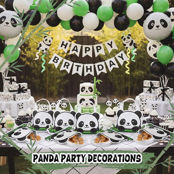 Locmeo 24 Pcs Panda Party Favors Bags 14 Inch Panda Birthday Gift Bags Bulk Nonwoven Reusable Tote Bag with Handle for Goodie Snack Treat Pandas Party Supplies Birthday Gift Decoration