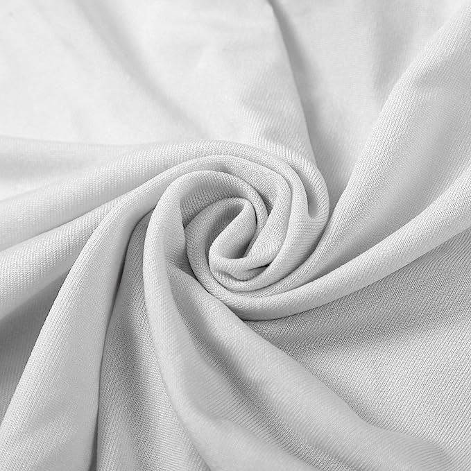 Peomeise Stretch Spandex Chair Cover for Wedding Party Dining Banquet Event (Silver, 6pcs)
