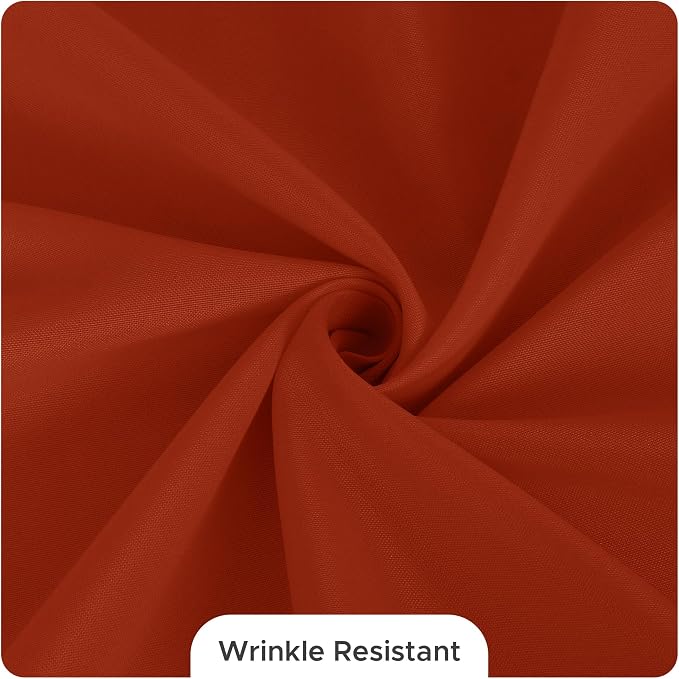 Fitable 8 Pack Round Tablecloths: Stain Resistant Wrinkle Free Circle Table Clothes, Washable Reusable Polyester Table Covers for Wedding Party Birthday Banquet Reception(Rust, 120 Inch)