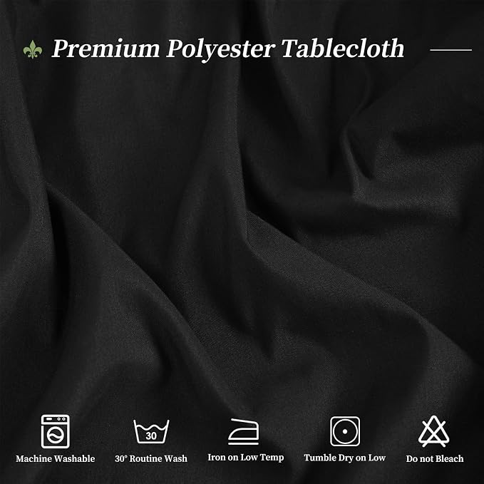 12 Pack Round Tablecloth 108 Inch - Black Polyester Tablecloth for Round Table, Premium Stain and Wrinkle Resistant Washable Fabric Table Cover for Wedding Party Banquet Restaurant Reception