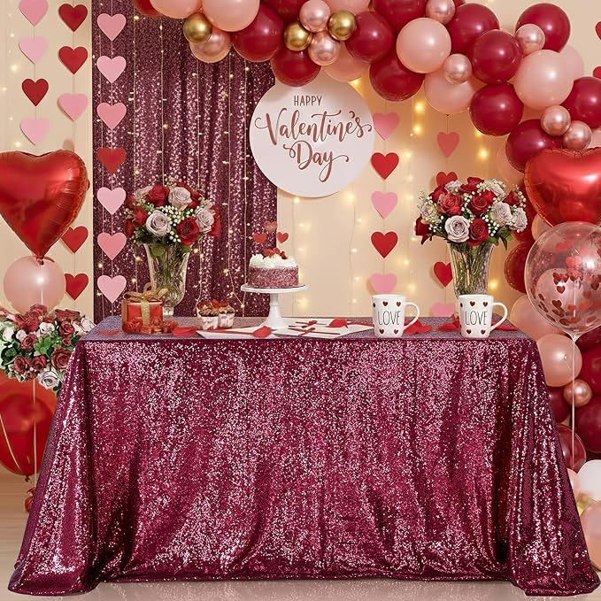 B-COOL Sequin Tablecloth Glitter Birthday Table Cloth Sparkly Shimmer for SquareTable Cloth 90x90 Inches Overlay for Party Supplies Christmas Event Wedding Decorations