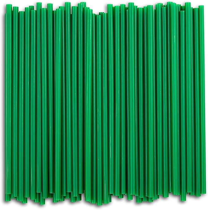 DuraHome Green Plastic Straws Individually Wrapped 1000 Pack, 8 inch BPA Free Restaurant Style Disposable Drinking Straw 0.24" Wide, for Coffee House, Diner or Home, Decorative Display Boxes, Bulk Set