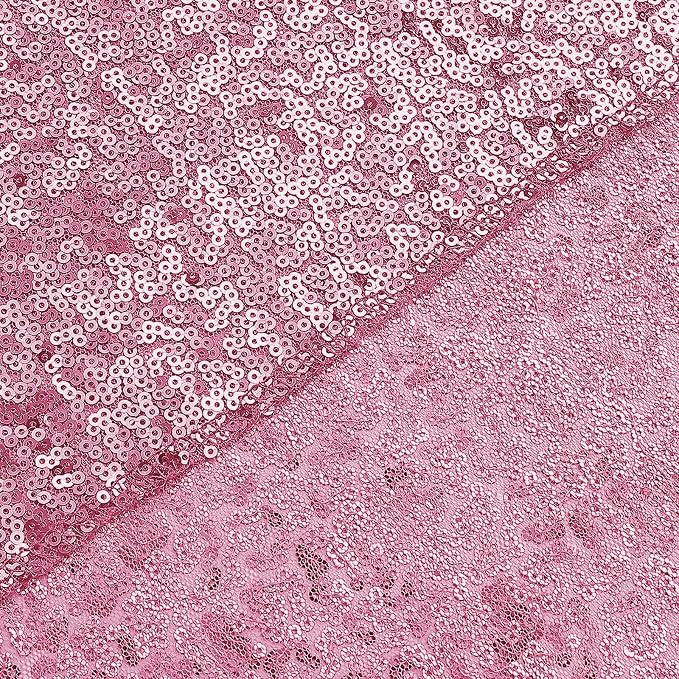 Sugargirl Pink Sequin Backdrop Curtain 4 Panels 2FTx8FT Glitter Pink Background Drapes Sparkle Photography Backdrop for Party Wedding Birthday Wall Decoration