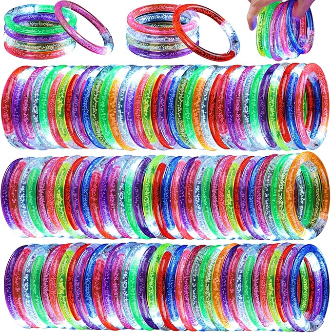 160 Pack Glow Bracelets Bulk, Glow in the Dark Party Supplies, 10 Color LED Light Up Bracelets for Adults & Kids Birthday Wedding Party Favors Concert New Year Carnival Raves